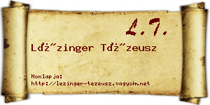 Lézinger Tézeusz névjegykártya